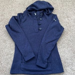 (EUC) Columbia fleece pullover with hood sz SM